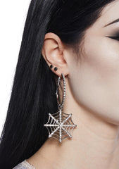 Web Of Glitz Hoop Earrings