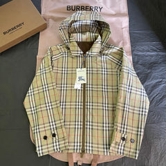 Burberry Reversible Check Cotton Jacket in Marsh #387488