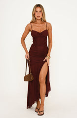 Ivory Money Midi Dress Burgundy
