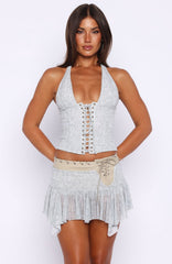 Dancing In Circles Mini Skirt Halo Mist