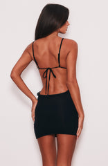 Wild Nights Embellished Mini Dress Black