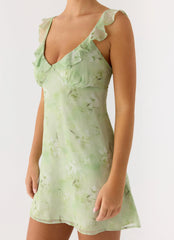 Europa Mini Dress - Blurred Lime