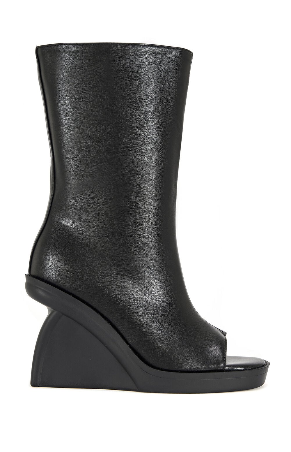 Women's Nolia Black Wedge Peep Toe Booties