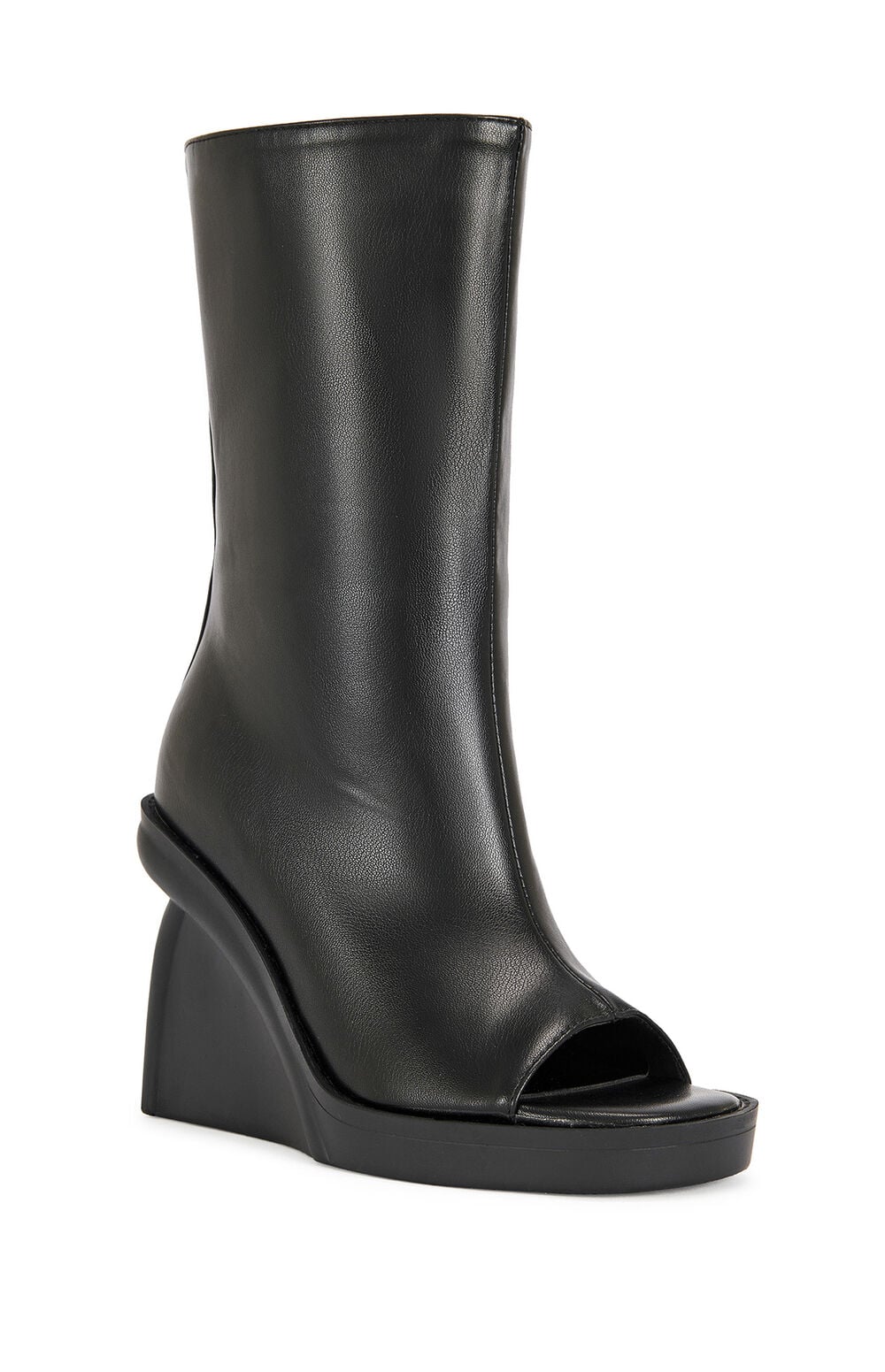 Women's Nolia Black Wedge Peep Toe Booties