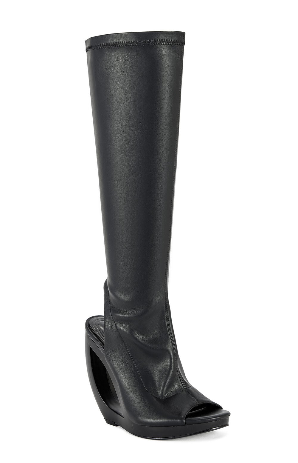 Women's Ilyssa Black Curved Wedge Boots