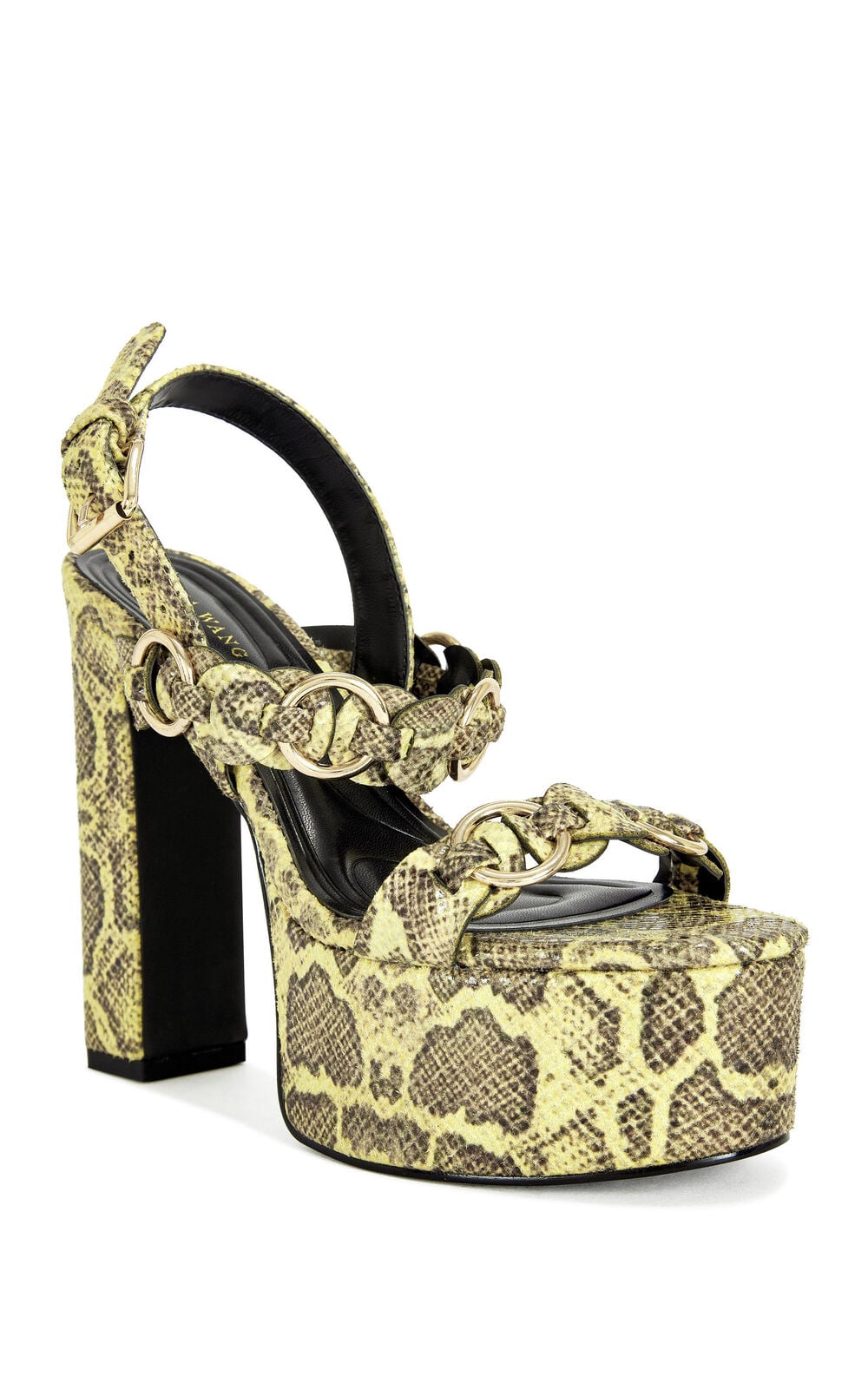 Women's Tarynn Yellow Snake Block Sandals