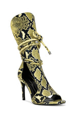 Women's Bocker Yellow Snake Stiletto Sandals