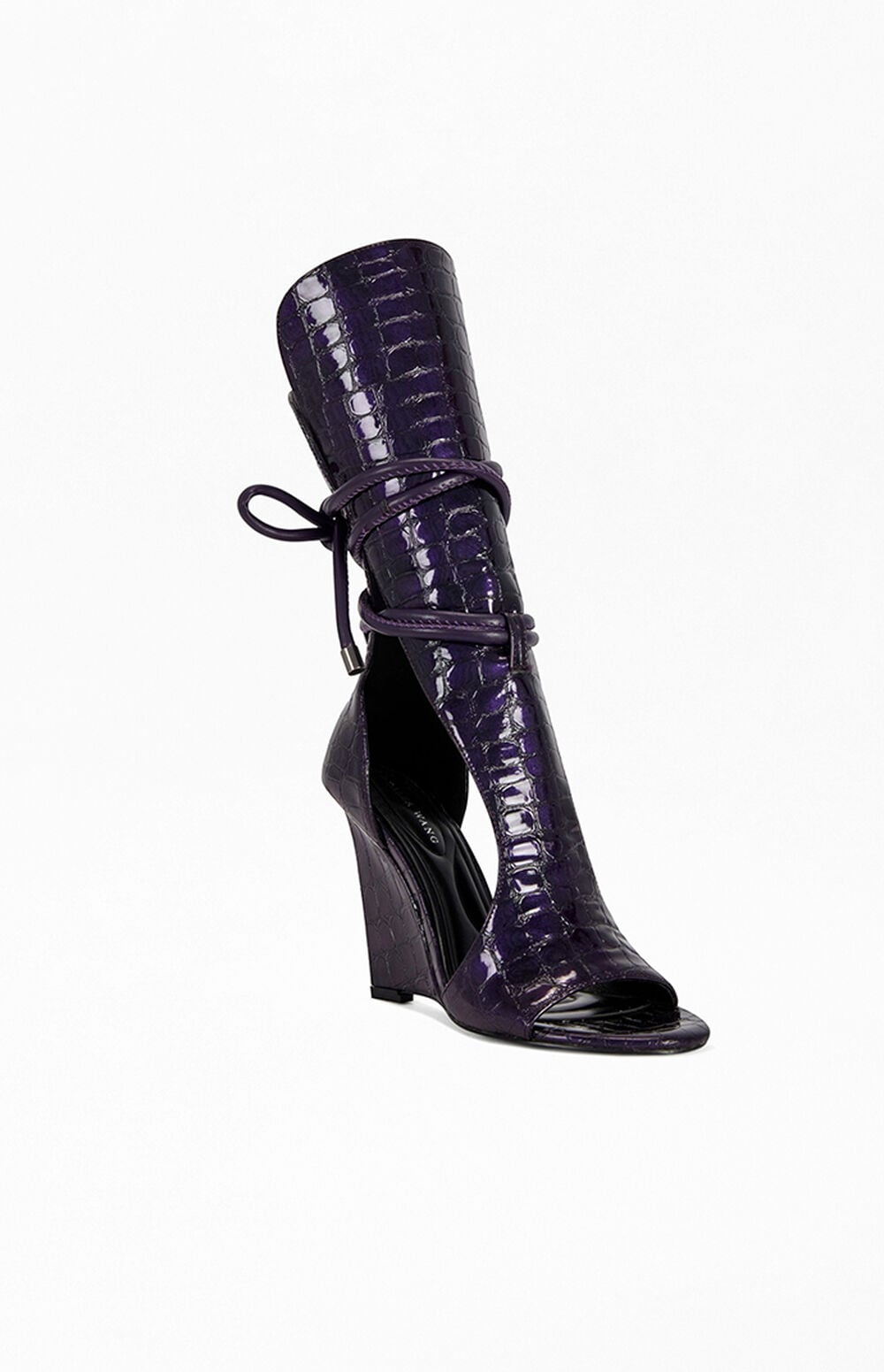 Women's Douma Purple Croc Wedge Sandals