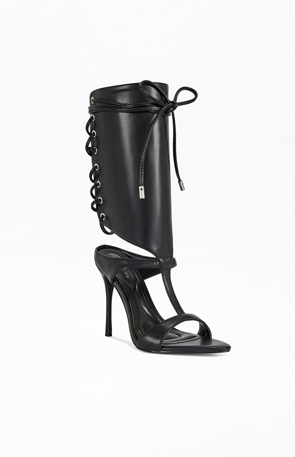 Women's Bohdi Black Lace-Up Stiletto Sandals