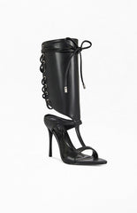 Women's Bohdi Black Lace-Up Stiletto Sandals