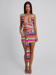 April Mini Dress Multi Stripe