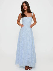 Margaux Burnout Maxi Dress Blue