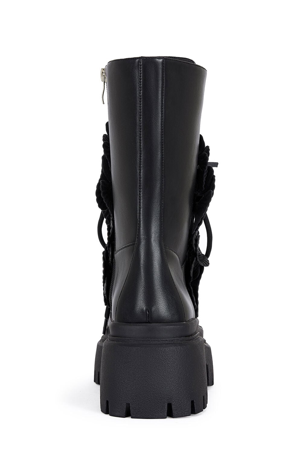 Women's Devoir Black 3D Flower Combat Boots