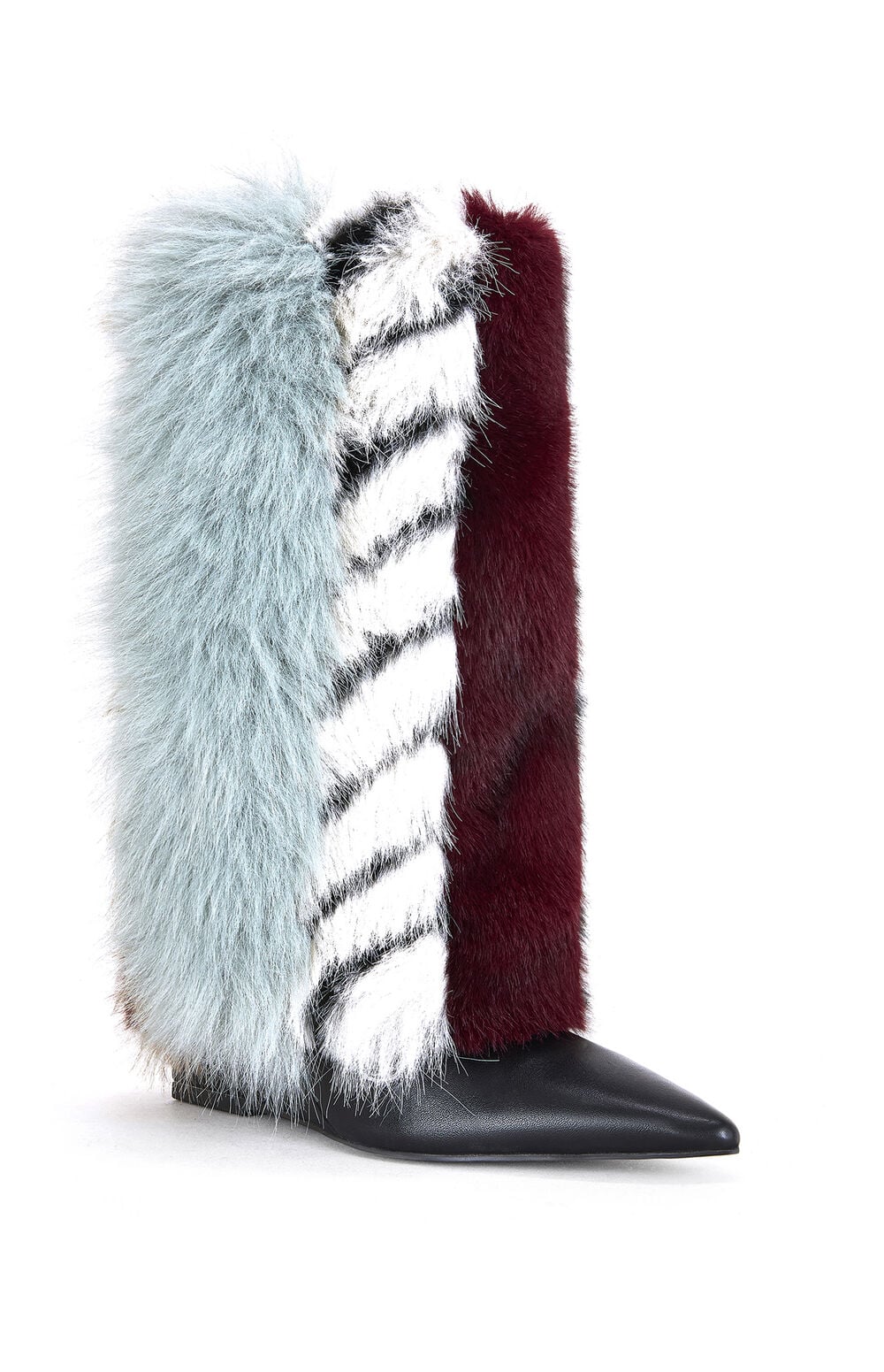 Briash Blue Faux Fur Booties