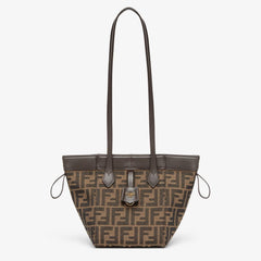 Fendi Origami Medium Handbag Brown FF Jacquard Fabric Handbag Women's Luxury Trend Clutch Temperament Fashion Bag Bags 8BS083AFPMF1GL7  #81635
