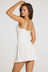 Modal Lace-Trim Mini Dress In White