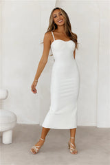 Hello Molly Penthouse Party Bandage Midi Dress White