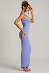Embellished Cowl Neck Maxi Dress In Lavender Blue