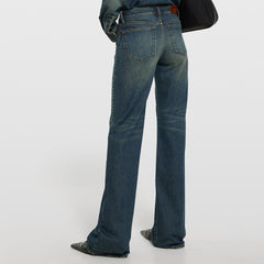 GUCCI Cotton Denim Pants With Horsebit in Blue #386913