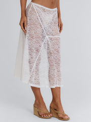 Sarahi Midi Skirt White