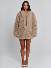 Nahla Long Jacket Tan