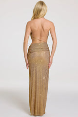 Embellished Maxi Dress In Gold