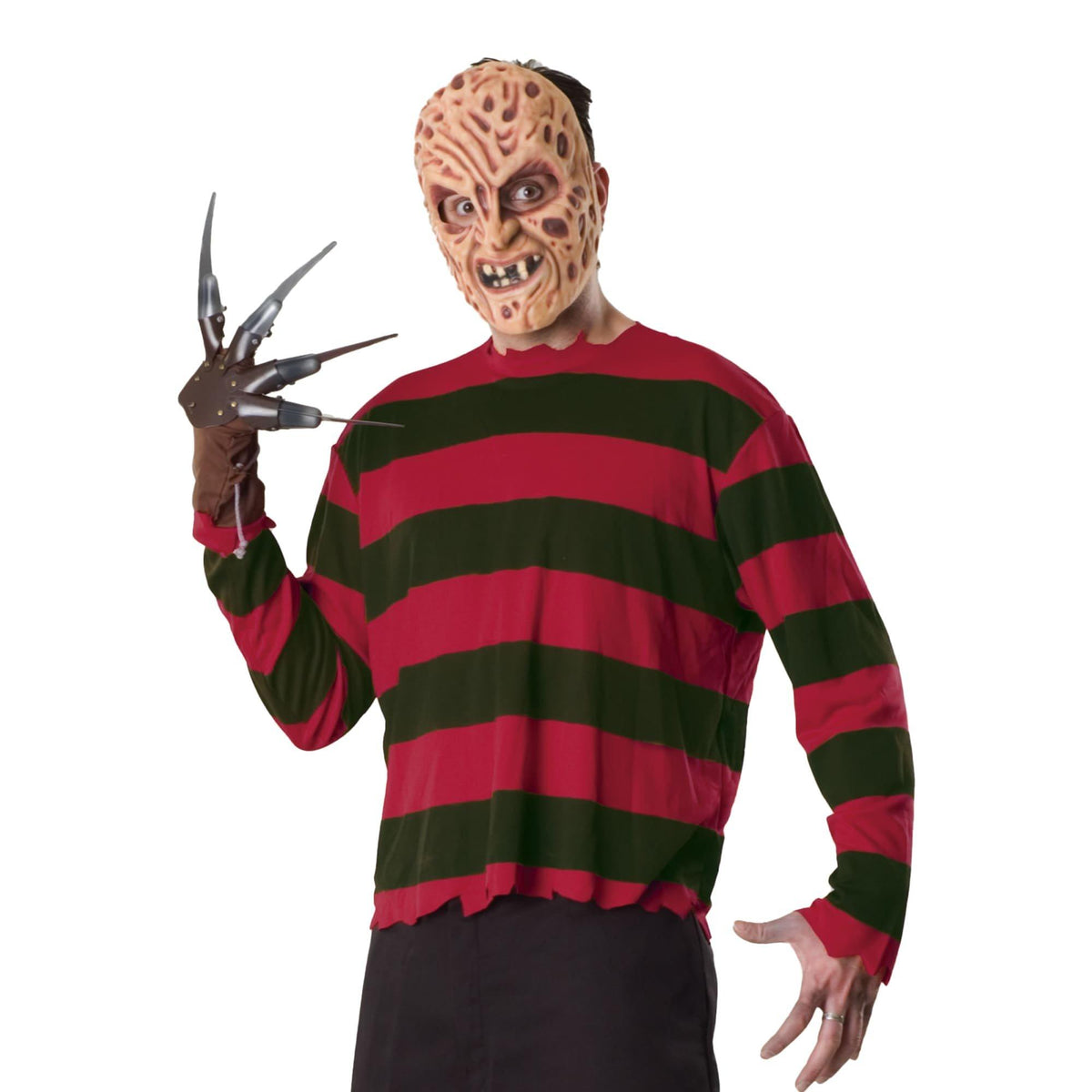 Men's A Nightmare on Elm Street Freddy Krueger Printed Shirt and Mask Set