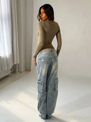 Zinnia Long Sleeve Top Khaki