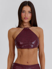 Jameela Crop Top Burgundy
