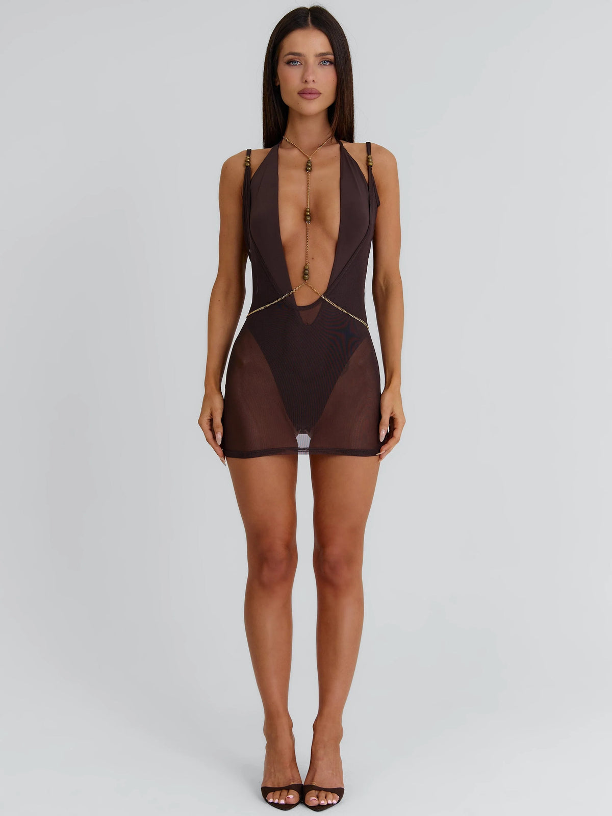 Jahli Two Piece Mini Dress Brown