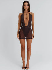 Jahli Two Piece Mini Dress Brown