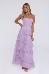 Sunset Reverie Strapless Maxi Dress Lilac