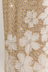 Embellished Square-Neck Maxi Dress In Gold