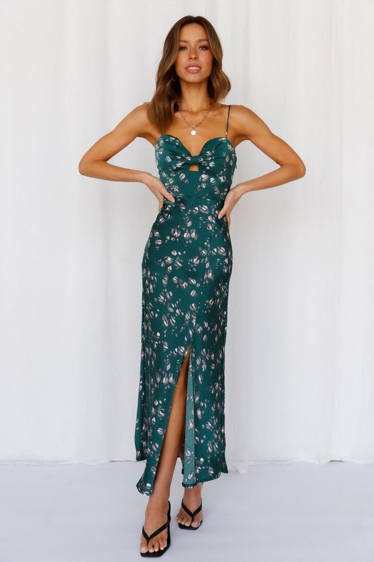 Gimme Whiplash Midi Dress Green