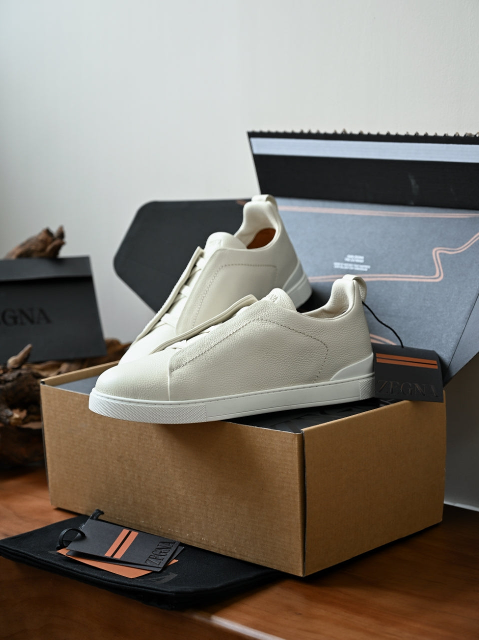 Zegna Top-quality Version Deerskin Triple Stitch™ Sneakers #395153