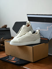 Zegna Top-quality Version Deerskin Triple Stitch™ Sneakers #395153