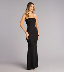 Audrina Glitter Strapless Mermaid Formal Dress