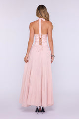 Good Things Ahead Halter Maxi Dress Light Pink