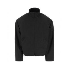 Balenciaga Women's Fall/Winter Padded Shoulder Zipper Solid Color Loose-Fit Short-Length Long-Sleeve Jacket Ngvp #2716