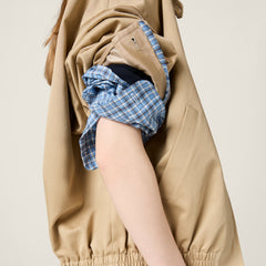 MiuMiu Women's Spring/Fall Fashion Casual Plaid Patchwork Collar Zipper Front Long Sleeve Jacket #79438