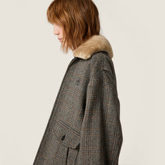 MiuMiu Women's Fall/Winter Fashion Casual Lapel Shearling Collar Zipper Long Sleeve Jacket #79545