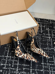 Saint Laurent Pointed Toe Stiletto Heel Back Sandals #390744