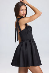 Draped Corset Mini Dress In Black