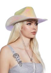 Gleam And Glow Cowboy Hat - White