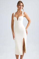 Sweetheart-Neck Midaxi Dress In Ivory