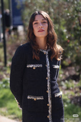 Chanel Solid Color Round Neck Single Breasted Jacket #333196