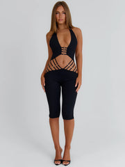 Odalia Capri Jumpsuit Black