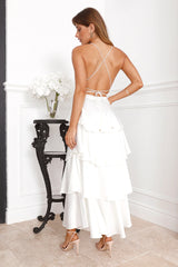 Party Of The Year Satin Maxi Dress White