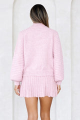 Seasonal Style Knit Sweater Pink