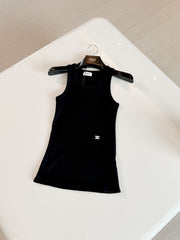 CELINE TANK TOP IN RIBBED COTTON SILK #386277